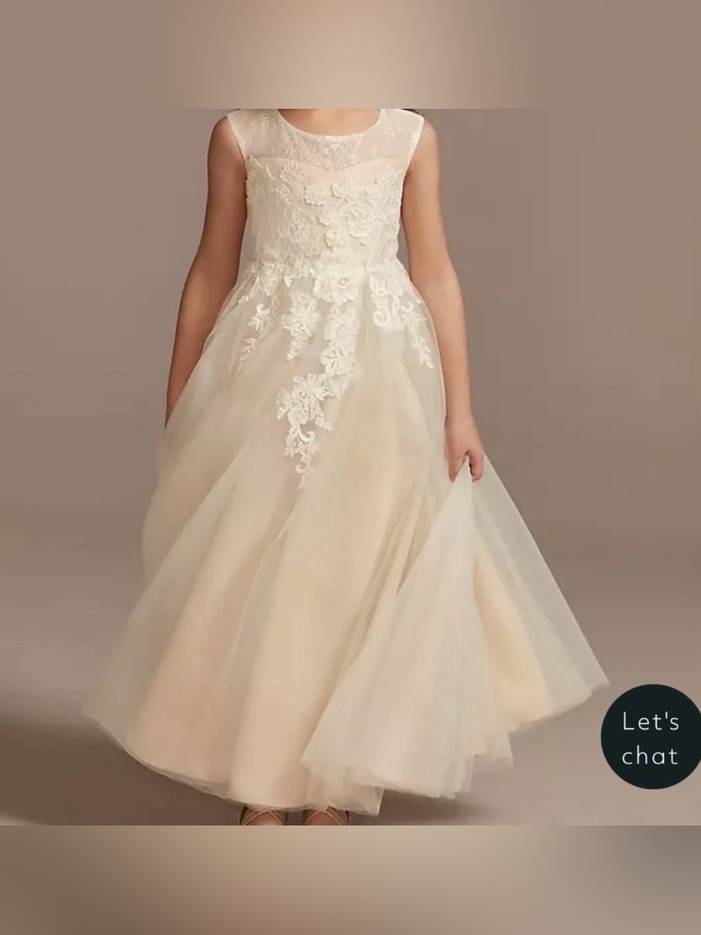 As Is Illusion and Tulle Flower
Girl Dress- David bridals